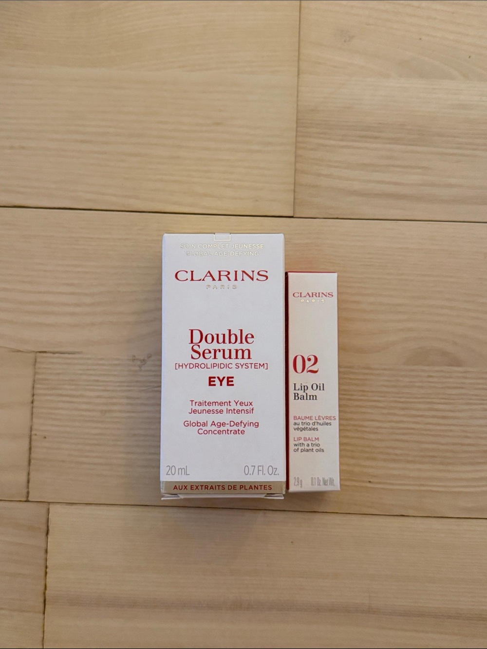 New Clarins Double Serum Eye & 02 Lip Oil Balm